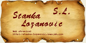 Stanka Lozanović vizit kartica